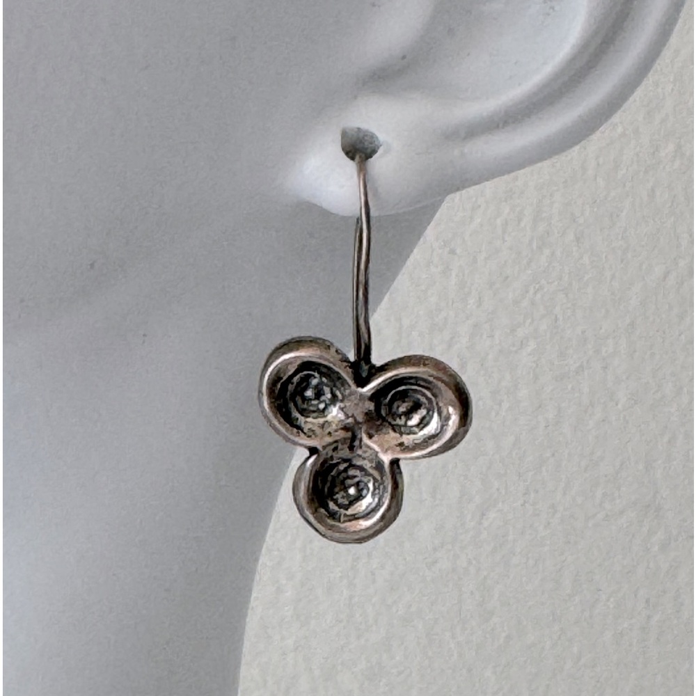 Lior Vintage Sterling Silver 925 Flower Earrings Israel